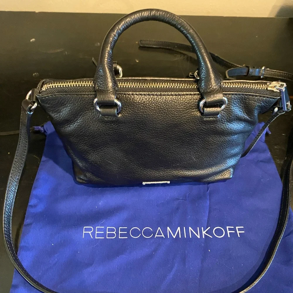 REBECCA MINKOFF NWT MOTORCYCLE HANDBAG/CROSSBODY  LEATHER BLACK